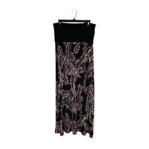 Chic Black and Purple Paisley Pencil Skirt